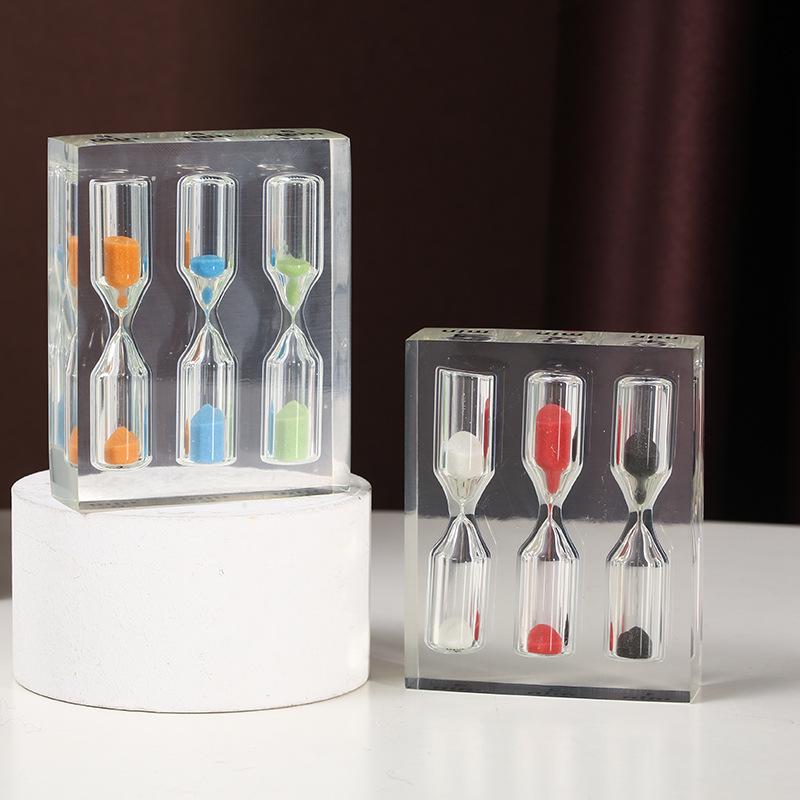 Set of Transparent Acrylic Hourglass Timers (1-5 Minutes) - Creative Home Decor & Student Gift