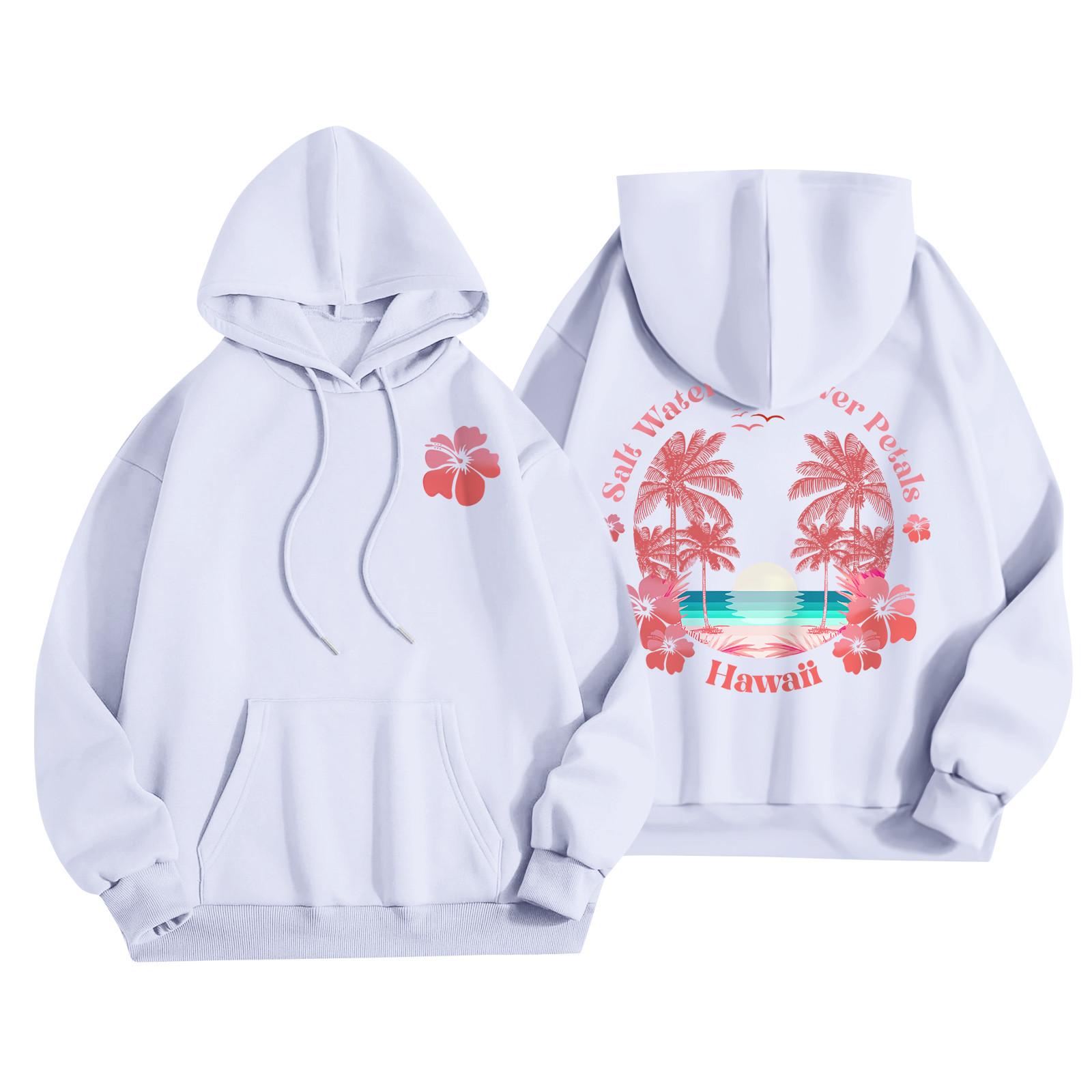 

Женская мода, женский легкий пуловер с длинными рукавами и карманами, толстовка с капюшоном в стиле консервативного стиля S белый