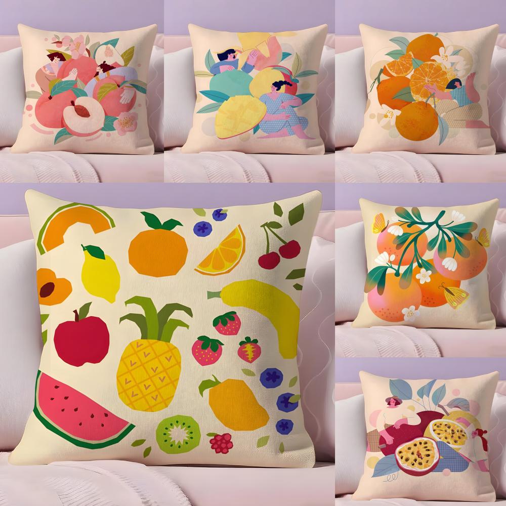 Fresh Fruit And Digital Printing Pillow Case Pillow Case Plush Fabric Soft Double Sided Print Home Sofa High Quality Cushion