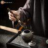 Gold-Inlaid Jade & Ebony Tea Ceremony Six Gentlemen Set