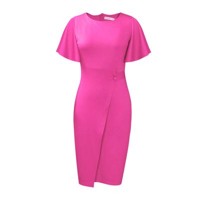 Moda damska Lato Wiosna Jednolity kolor Drukuj Krótki rękaw O-Neck Wysoka talia Casual Sukienki
