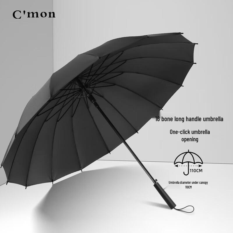 C mon Large 16-Rib Windproof Straight Umbrella