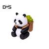8Pcs/Set Bamboo Panda Figurine PVC Sitting Lying Lucky Panda Statue Sculpture Mini Animal Model Home Office Desktop Decoration Ornament