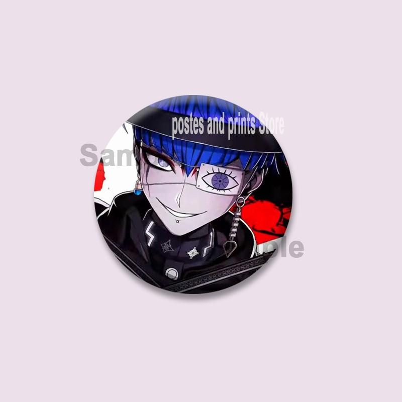 Anime Game Series The Hundred Line Last Defense Academy Badge Cartoon Round Brooch Pins on Backpack Hat Accessories Jewelry Gift