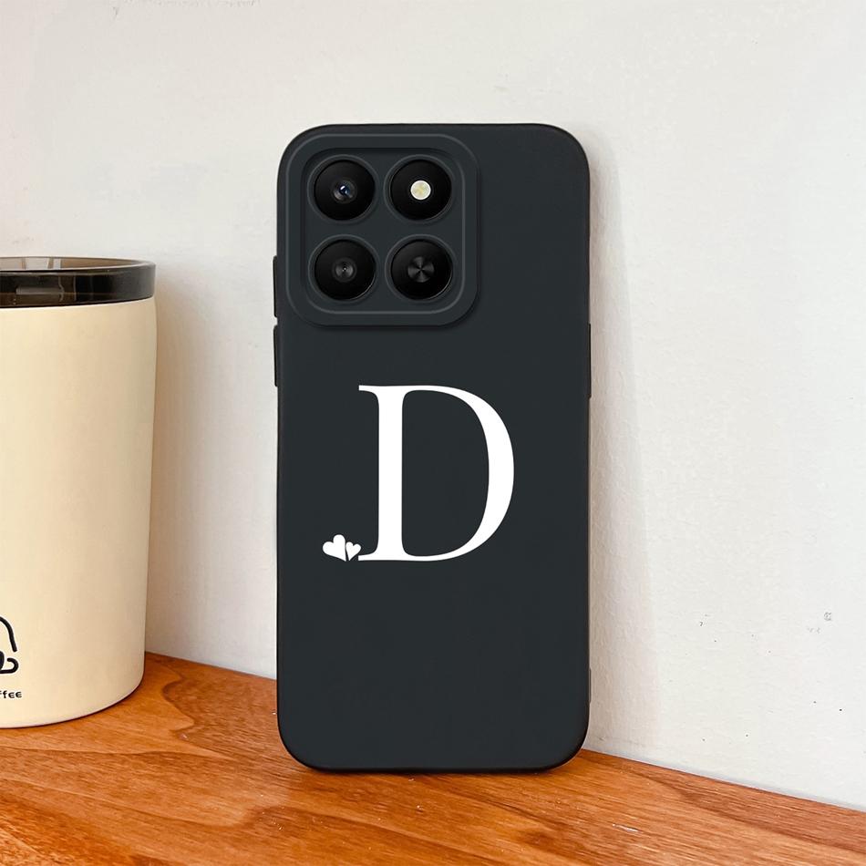 For Honor X7d X9d X70 5G Case Simple Heart Letters Soft Liquid Silicone Phone Bumper For Honor X 7d X 9D X 70 Protective Cover