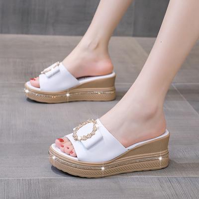 Sandale cu toc înalt pentru femei, cu fundul gros, pantofi ocazionali, pentru femei, pentru petrecerea timpului liber, sandale cu pane de vară, pantofi pentru femei, cu platformă, papuci modern
