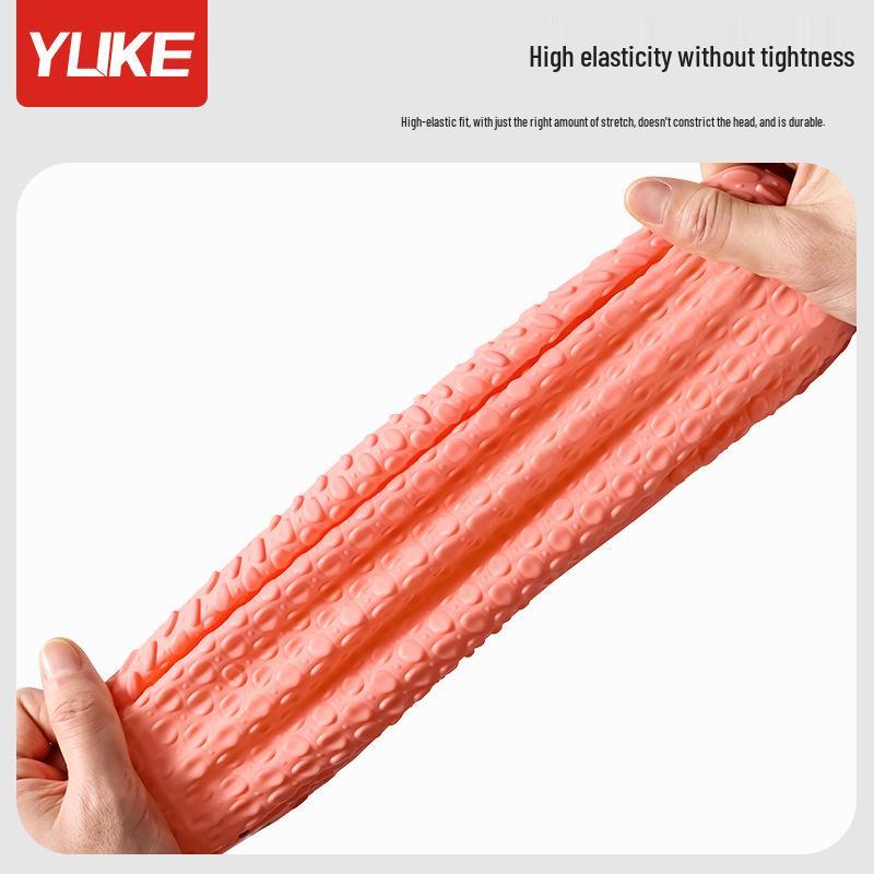 Large Silicone Swim Cap for Adults - Bubble Design, Long Hair, Ear & Sun Protection, Waterproof PU