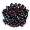 100 Stück 7mm Quadratische Acryl Buchstabenperlen Gemischtes Alphabet Lose Abstandshalterperlen Für Schmuckherstellung DIY Armbänder Halsketten Zubehör