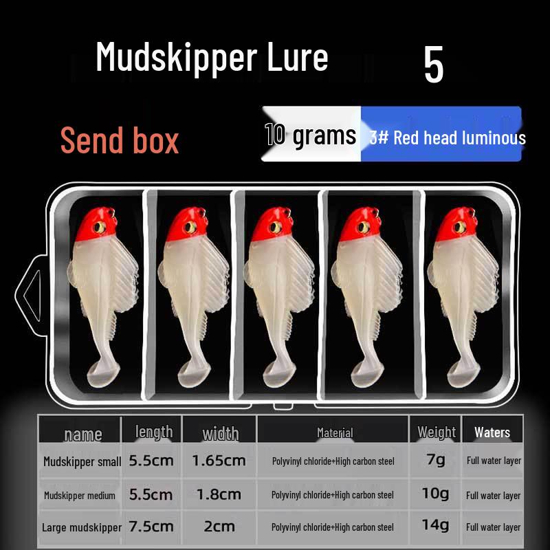 Mudskipper Anti-Snag T-Tail Soft Bait Lure for Bass, Catfish, Blackfish & Mandarin Fish