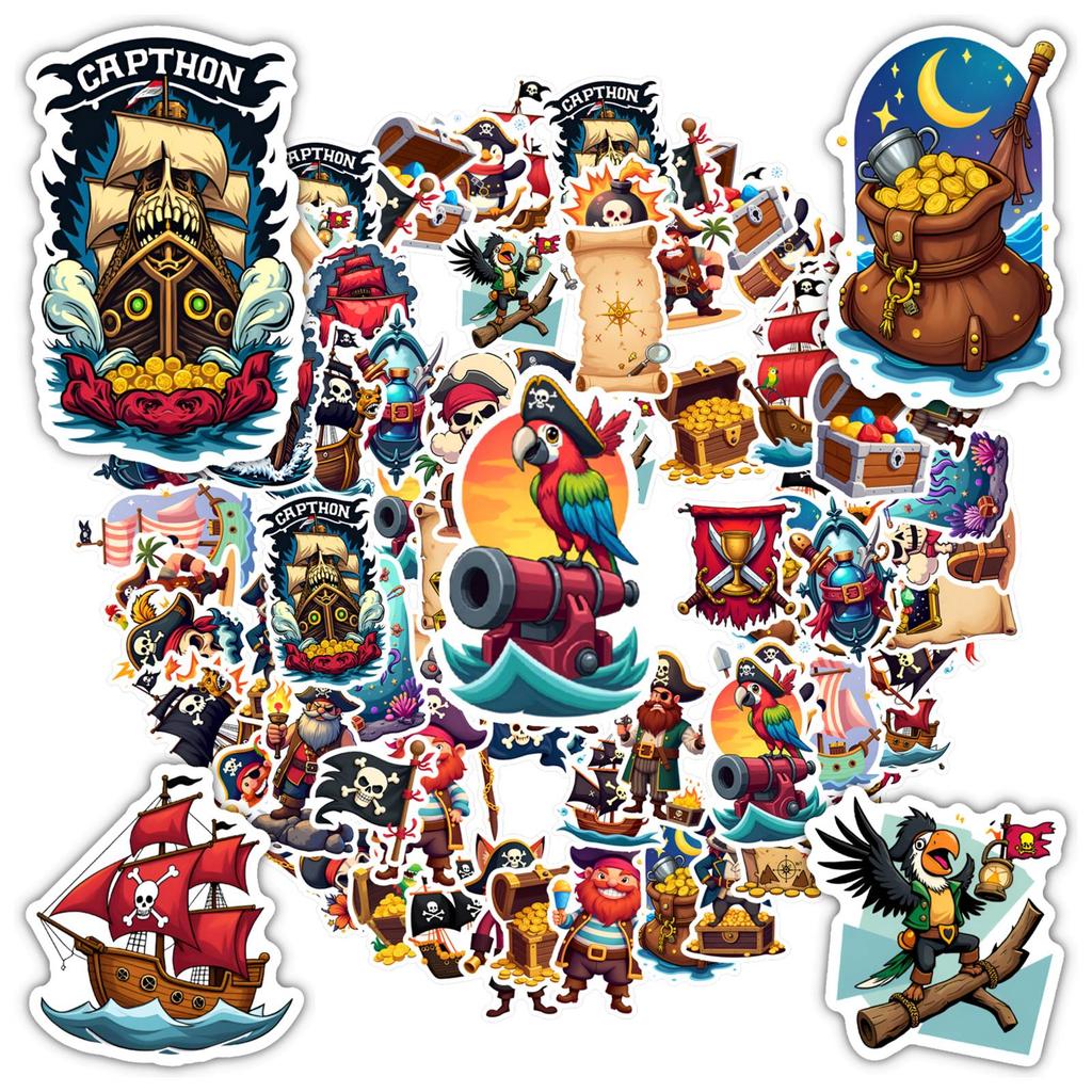 35pcs-50pcs Adventure Adventure Stickers Playful Skull Teacher Reward Stickers Stationery Stickers For Guitar Laptop Helmet