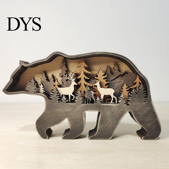 Brown Bear Decor Universal Eco-friendly Compact Table Forest Elk Ornament Crafts for Xmas Figurine