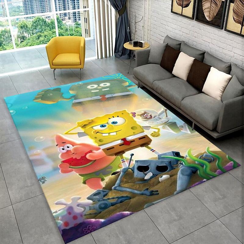 Cartoon S-SpongeBob Patrick Star Carpet Rug for Playroom Bedroom Living Room Sofa Home Decor,kid Area Rug Non-slip Floor Mat