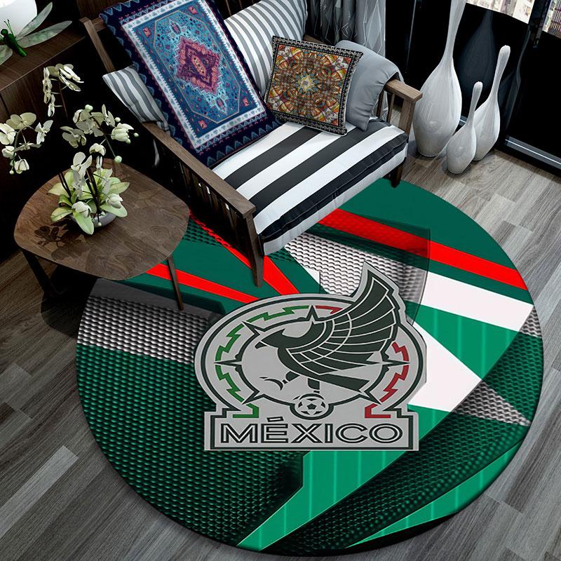 Mexico pattern round rug,Carpet Rug for Living Room Bedroom Playroom ,Non-slip Floor Mat,Holiday Gifts and Birthday Gifts.