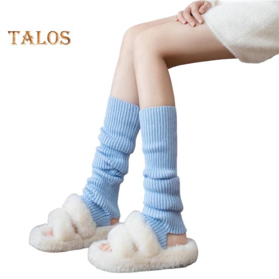 

1 пара зимних чехлов для икр, трикотажные эластичные, сохраняющие тепло, нескользящие, утолщенные, гетры в японском стиле, носки с начесом для холодной погоды синий