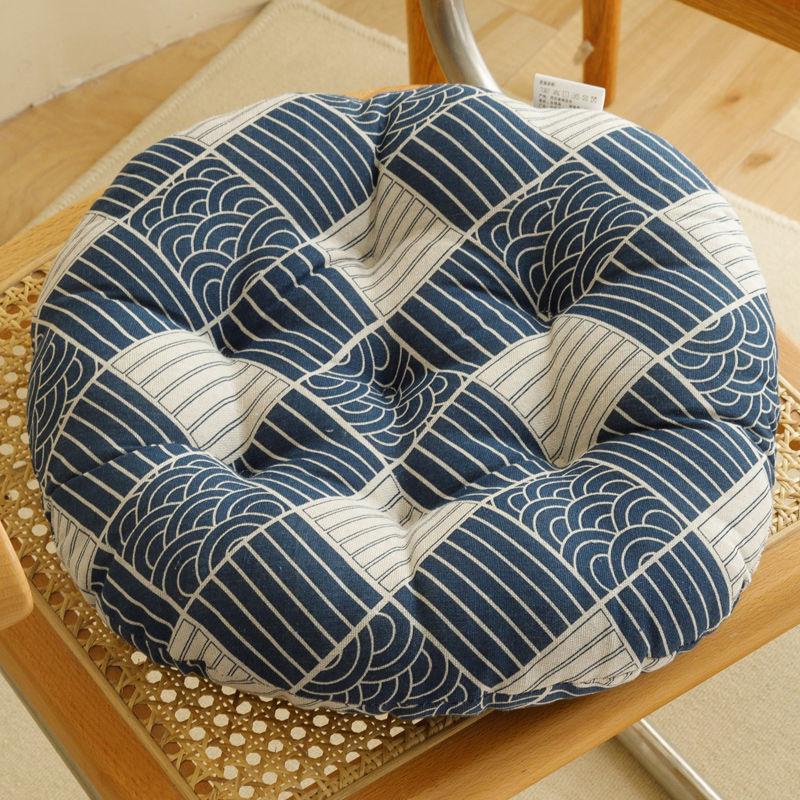 

1PC Rustic Style Coarse Cloth Round Cotton and Linen Seat Cushion Home Circular Cushion Japanese Style Futon Cushion Decoration 40x40cm-1pc