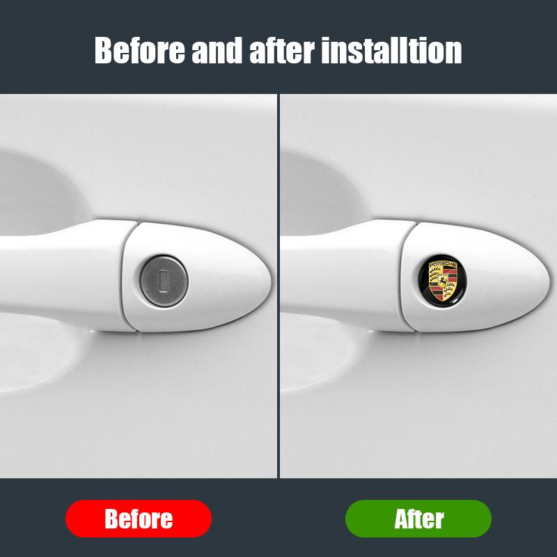 Car Lock Keyhole Stickers Door Lock Protect Stickers Car Styling For Porsche Cayenne Panamera Macan Boxster 911 928 944 918 917