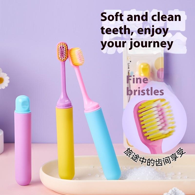 1/2 Pcs Toothbrush Soft Bristled Toothbrush Lipstick Detachable Handle For Men And Women Travel Size Dental Care Tool