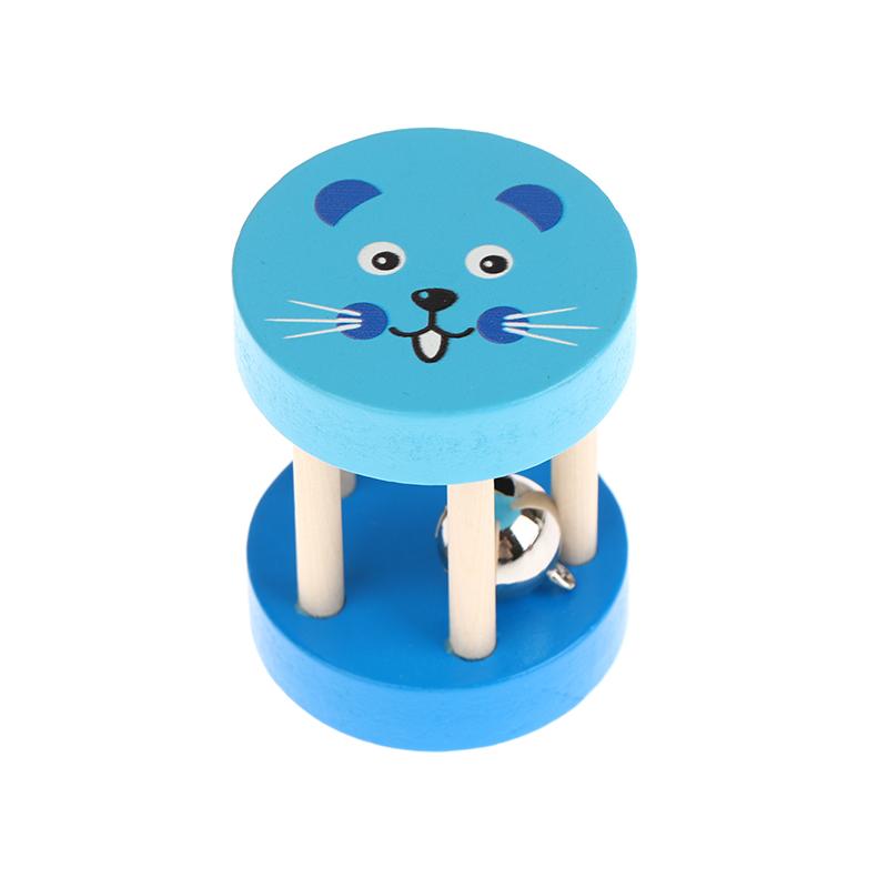 

Kids Cartoon Wooden Castanets Five-stud Rattle Bells Baby Clapper Handle Musical Instruments Toys Educational Toys For Children