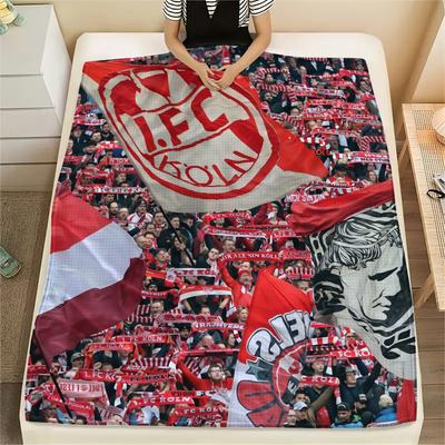 Koln FC,pattern Flannel Blanket, High Quality Comfortable for All Seasons, Home Decor, Warmth and Comfort, Perfect for Gifts.