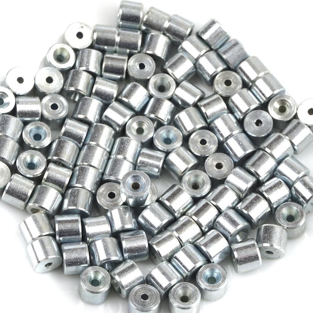 BCR009 100 de bucăți regulator de geam mașină înfășurare reparare cablu de oțel sârmă sârmă montare capăt știft opritor manșon sertizat nit 6x4,85x1,7 mm