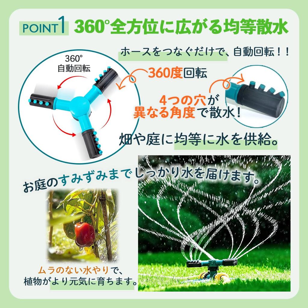 SALUDABLE Automatic Lawn Sprinkler with Rotating Nozzle for Watering, Garden, and Field (Blue, Set of 2)