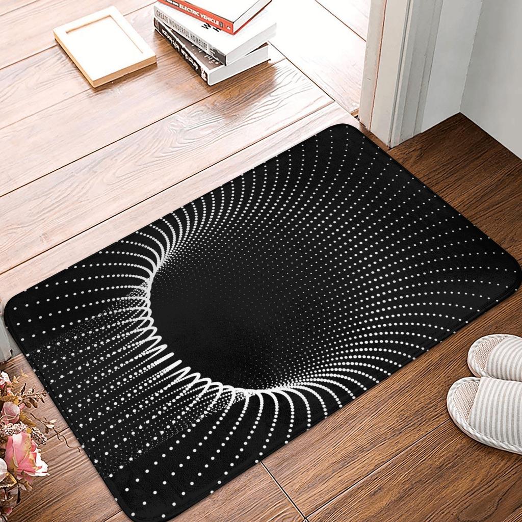 Grid Wormhole Floor Door Kitchen Bath Mat Anti-Slip Indoor Geometric 3D Vortex Doormat Living Room Entrance Rug Carpet Footpad