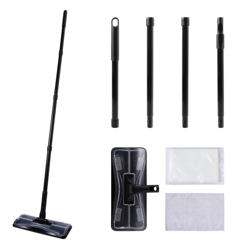 Eyliden Floor Wiper, Floor Cleaning Tool, 2-in-1, Includes 2 Towels and 10 Replacement Sheets, Adjustable Length from 38cm To 120cm, Wet/Dry Use, for