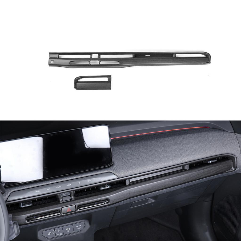 For Kia EV3 2024 2025 Tuning Carbon Fiber ABS Dashboard Middle Air Conditioner Vent Cover Trim Car Interior Accessories LHD