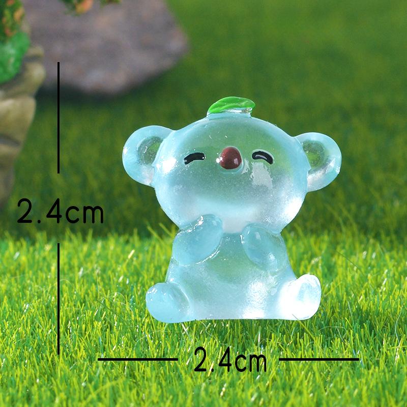 Transparent Resin Luminous Cartoon Koala Luminous Animal Figurine Home Decoration Accessory