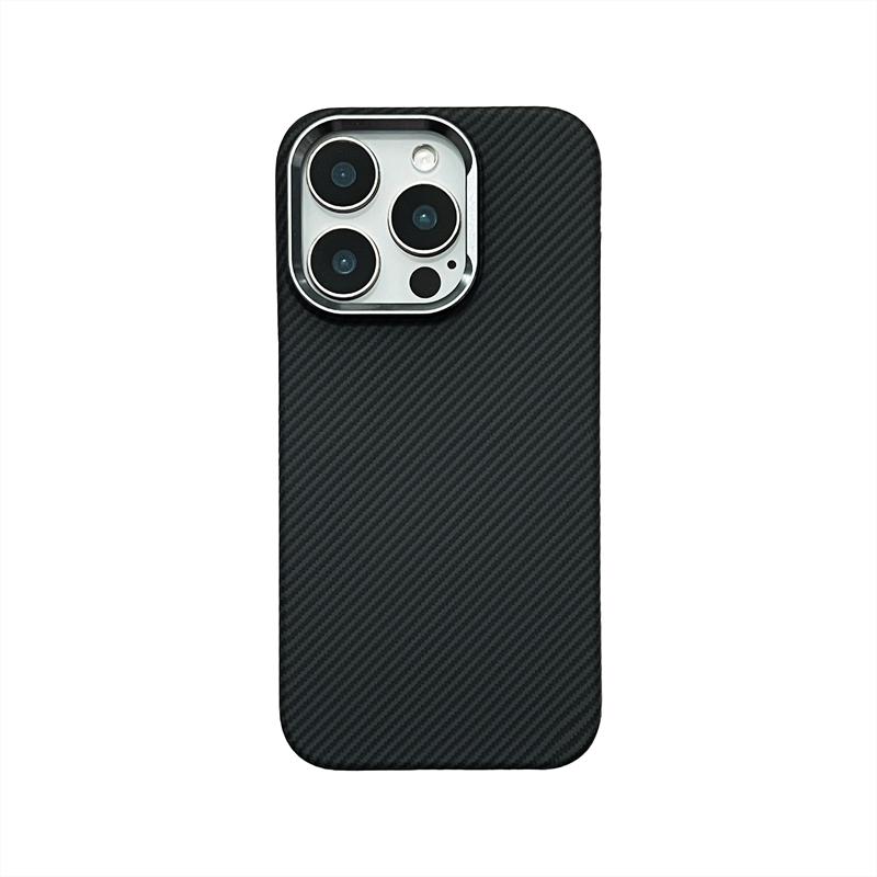 Carbon Fiber Fibre Relief Magsafe Case For iPhone 16 15 14 Pro Max 17 Pro Magnetic Wireless Charging Alloy Lens Shockproof Cover