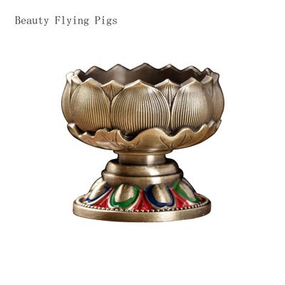 Leichter Luxus Retro Metall Lotus Butterlampe Halter für den Heimgebrauch Buddha Kerze Tischlampen Halter Lange Lichtlampe feng shui 2 Stück