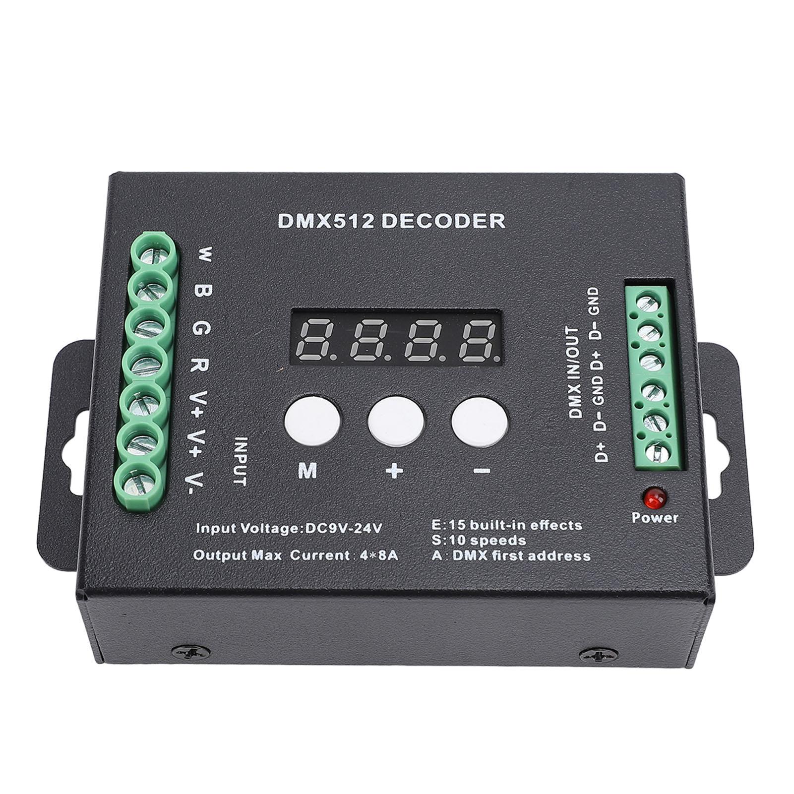 

4CH Digital Display LED Decoder DMX512 Controller Constant Voltage RGBW Decoder for Stage Lighting