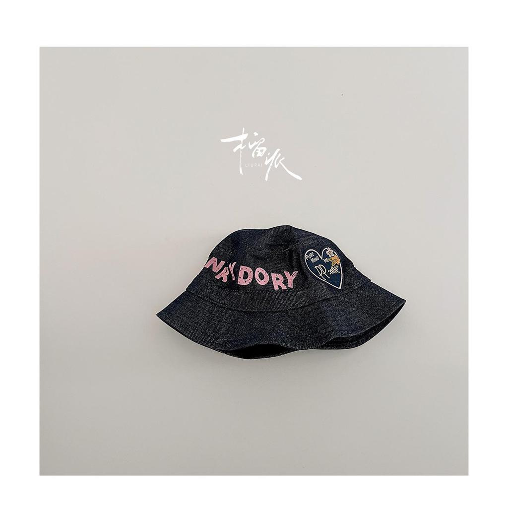 Korean Style Children's Denim Hat: Graffiti Print, Unisex, Stylish Sun Protection