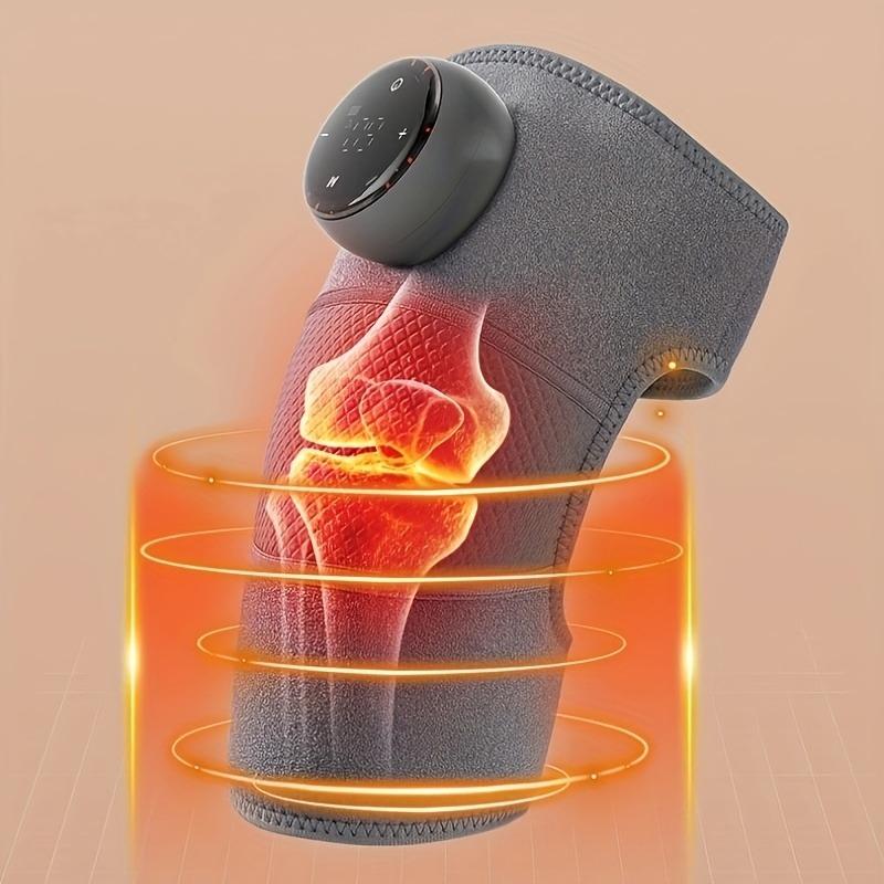 Rechargeable Knee Massager with Heat - Ideal for Post-Work, Sedentary Lifestyle, and Relaxation, Battery-Powered, Polyester Material, Knee
