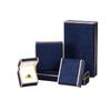 Luxury New Chinese Style Classic Rectangle Jewelry Display Box Gold Trim Embroidery Case for High-End Jewelry