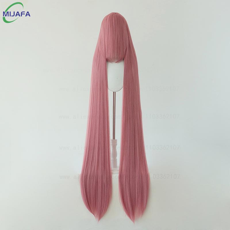 700g Alta Qualità 59" 150cm Lunga Dritta Parrucca Cosplay Con Frangia Biondo Marrone Rosso Verde Blu Resistente al Calore Colori Capelli Parrucche Anime