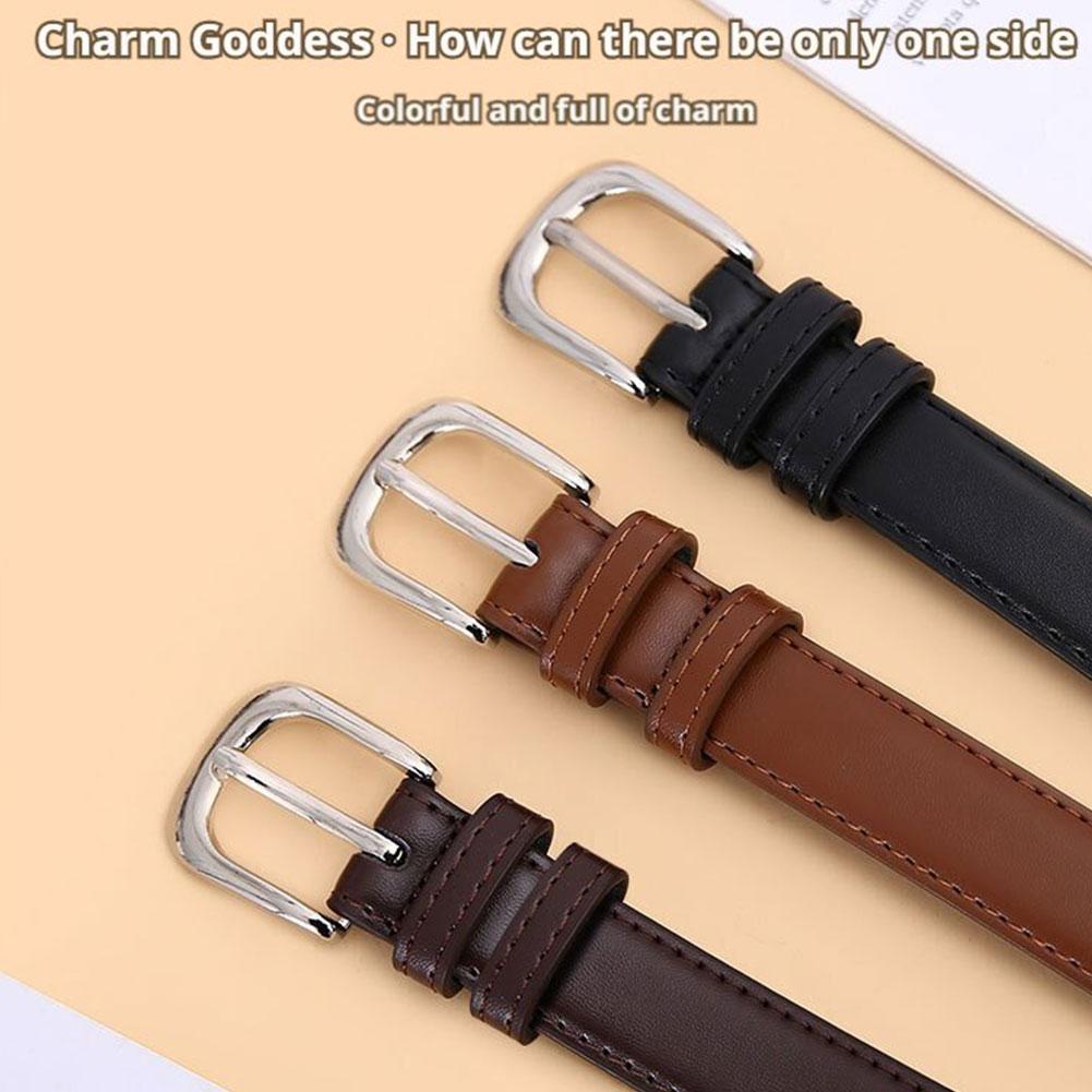 New Fashion Versatile Thin Belt Decorative Suit Waist Jeans Belt Skirt Black With T7L0