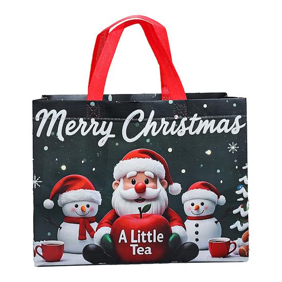 Christmas Gift Bags Large Reusable Tote Bag with Handles Non-Woven Christmas Grocery Shopping Bag for Holiday Xmas Party Supplies