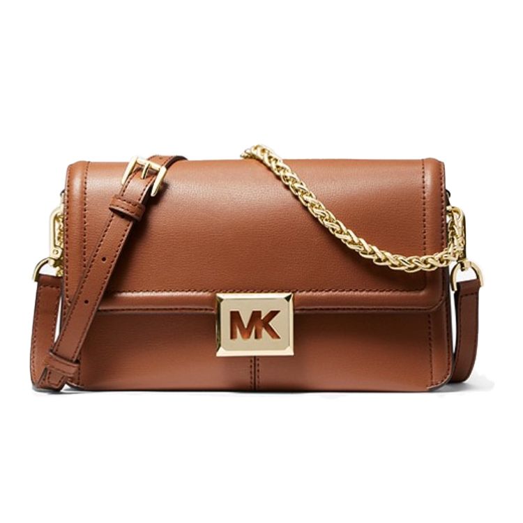

Michael Kors MK Sonia Chain Solid Color Large Logo Leather Shoulder Crossbody Bag Medium Women bags Brown 35F1G6SL3L-230 Basic Set (Bag+Dust Bag)