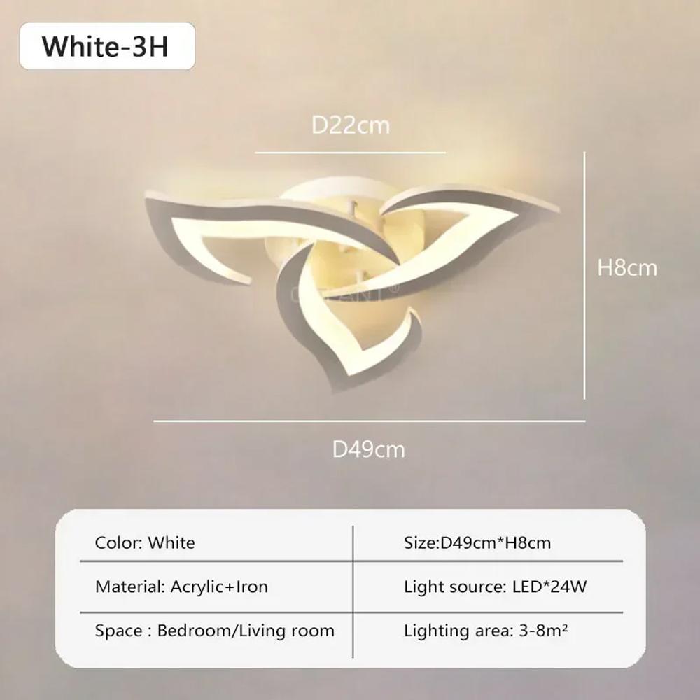 Modern LED Ceiling Light 3 Corner White Black For Bedroom Corridor Hotel Restaurant Indoor Lighting Ceiling Lighting Fixtures