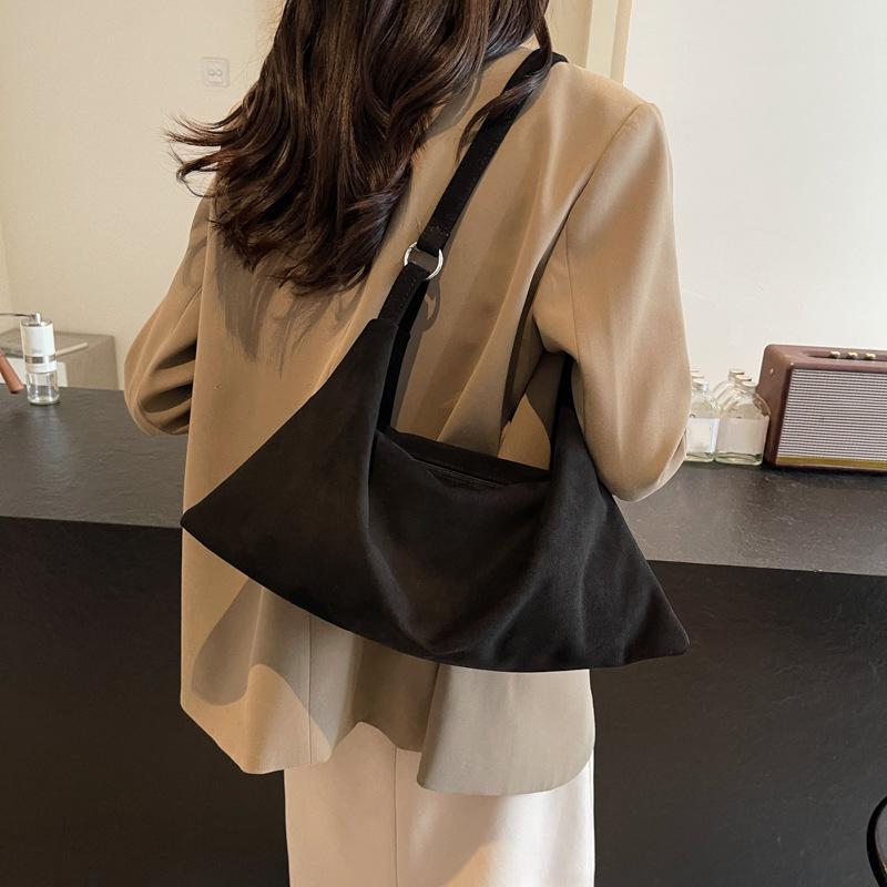 Frosted Vintage Women's Bag Large Capacity Shoulder Bag Solid Color Simple Casual Commuter Bags Autumn Retro Crossbody Bag CLE