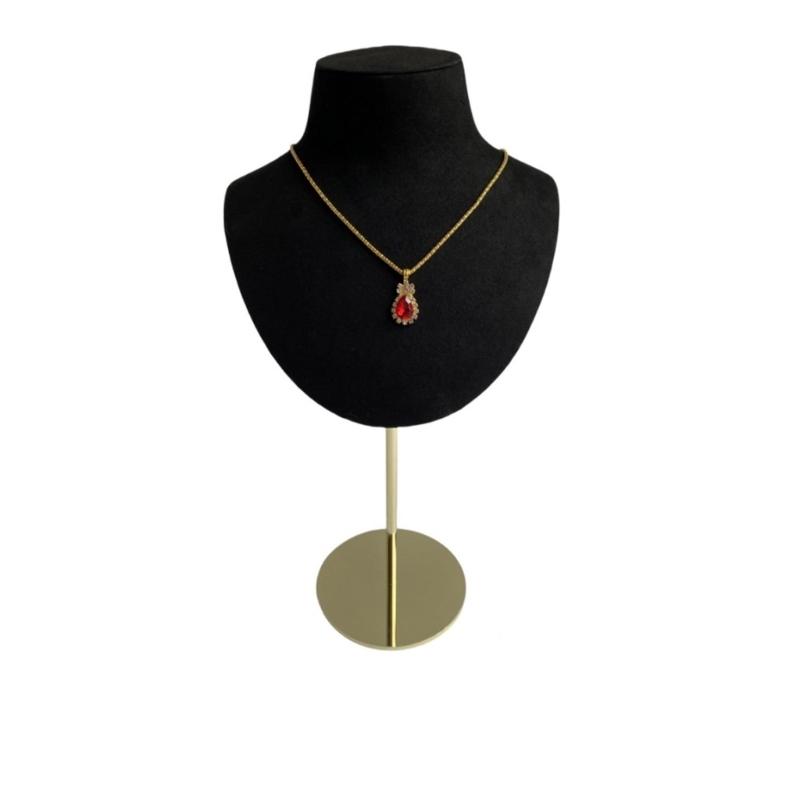 Mannequin Shaped Necklace Showcase Stand Stylish Portrait Model Jewelry Holder Tabletop Neckchain Pendant Display Rack