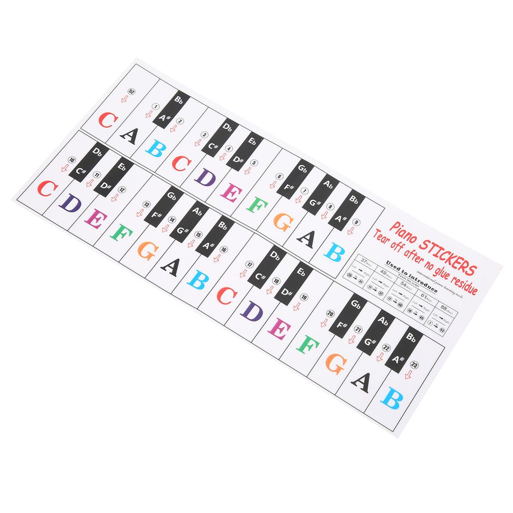 Piano Key Sticker Electronic Organ Universal Keyboard Transparent Notation Self Adhesive