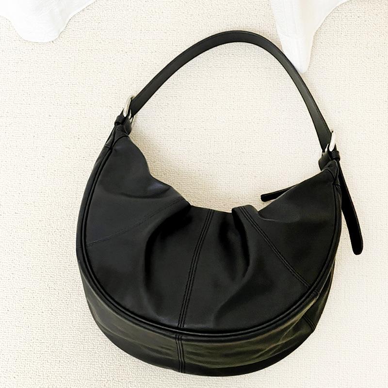 Leather women's bags, cloud bags, women's bags, niche design, underarm bags, high-end sense, large-capacity messenger bags, women's versatile bags