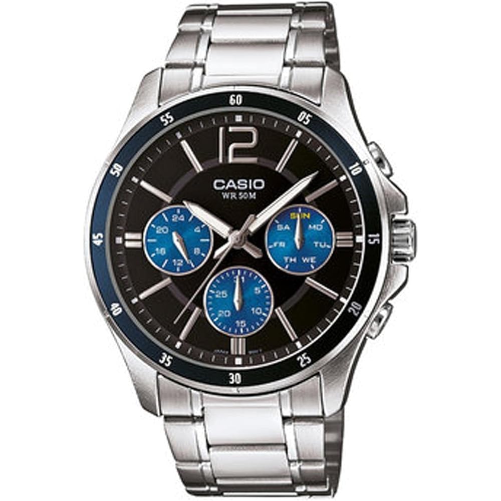 Casio MTP-1374D-2A Standard Quartz Battery Watch Stainless Steel Mesh Band Blue Dial