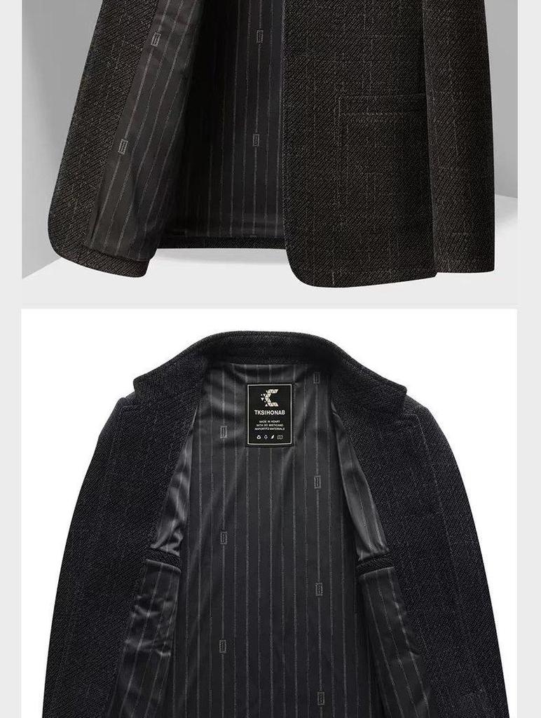 Chenille Wool Jacket for Middle-Aged & Elderly Men - Spring/Autumn Style, Warm & Casual Top for Dad or Grandpa