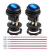 12V 20A Waterproof Rocker Switch Blue LED Lighted Round ON Off 3 Pin 12 Volt Weatherproof for Marine Car RV Truck Pushbutton Switches 3
