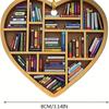 1/10pcs Christmas Tree Decorations Book Lovers Heart Shaped Bookshelf Pendant Wood Ornament,Christmas Pendant & Drop Ornaments