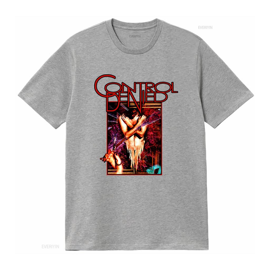 Control Denied Cut Down T Shirt Rock Band Inspired Design Unique Art Print For Metal Fans Vintage Unisex Casual Stylish