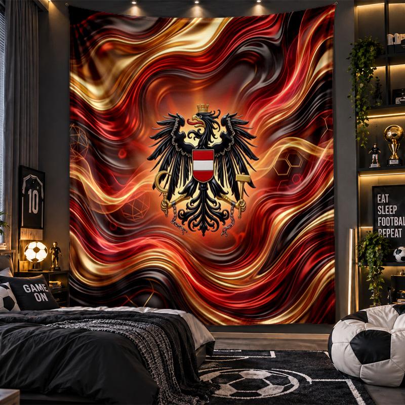 Wall Hanging Tapestry Austria Football Print Cloth for Living Room Bedroom Home Decor